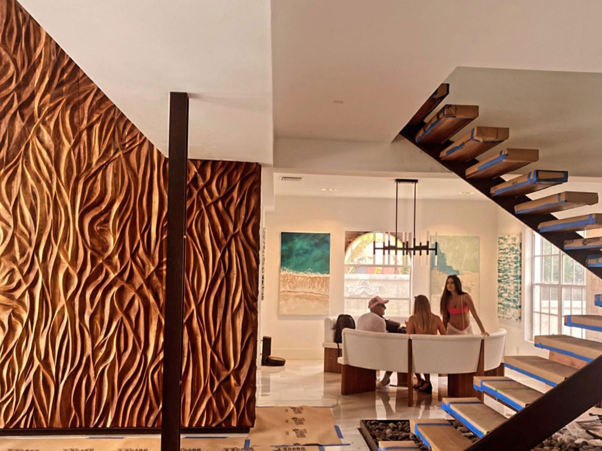 Carved Feature Wall, Morgan Design Build